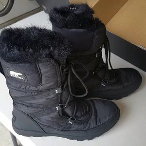 Sorel Whitney Tall Lace II Boots US Wm Sz 8 BLACK